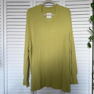 Aerie Lime Buttercream Crewneck Oversized Sweater